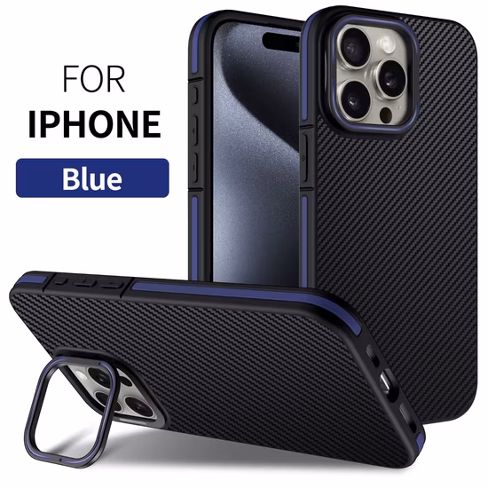 Mobile Phone Case for Samsung TPU Carbon Fiber PC iPhone Case for iPhone 14 PRO Max Black