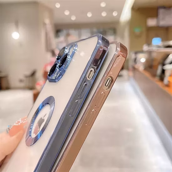 Прозрачный защитный чехол для линз с гальваническим логотипом для iPhone 14
